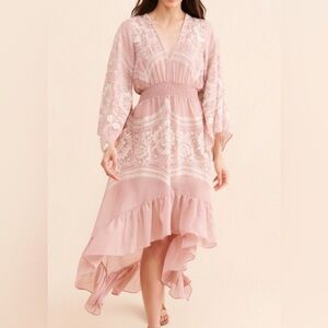 Anthropologie Blush High Low Dress